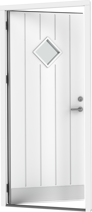 Inward opening flush door