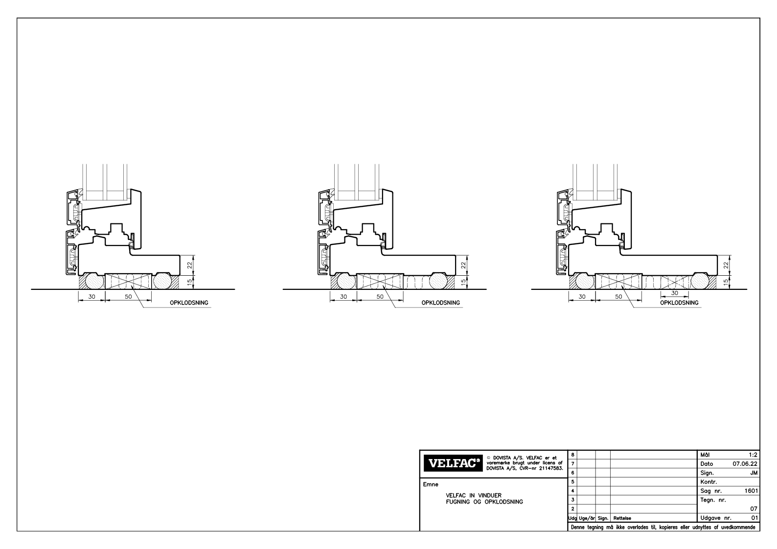 Opklodsning og fugning af  bundkarme - eksempler