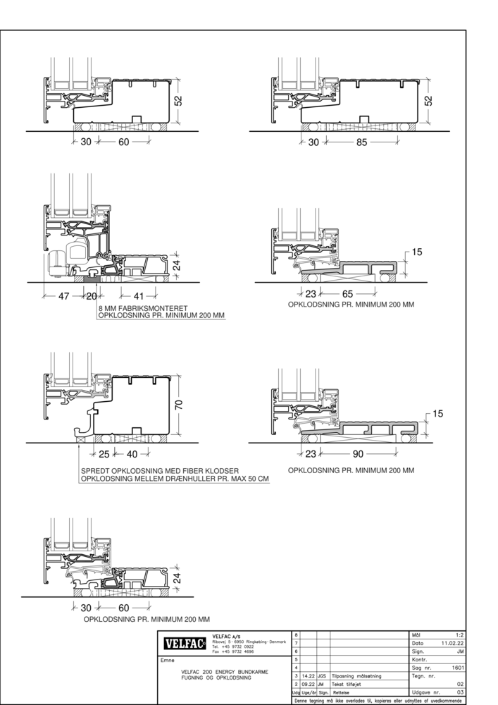 Opklodsning og fugning af  bundstykker - eksempler