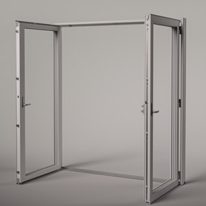 2-fløyet balkongdør, full åpen