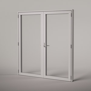 2-fløyet balkongdør, lukket