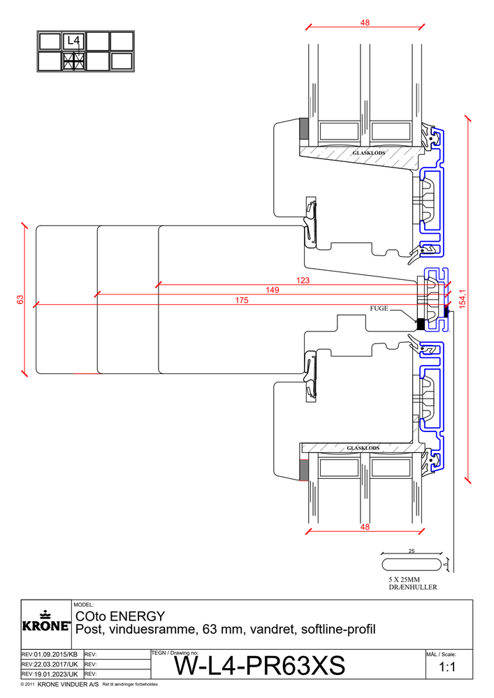 COto ENERGY Karm, fast glas, 45 mm, overkarm, softline
