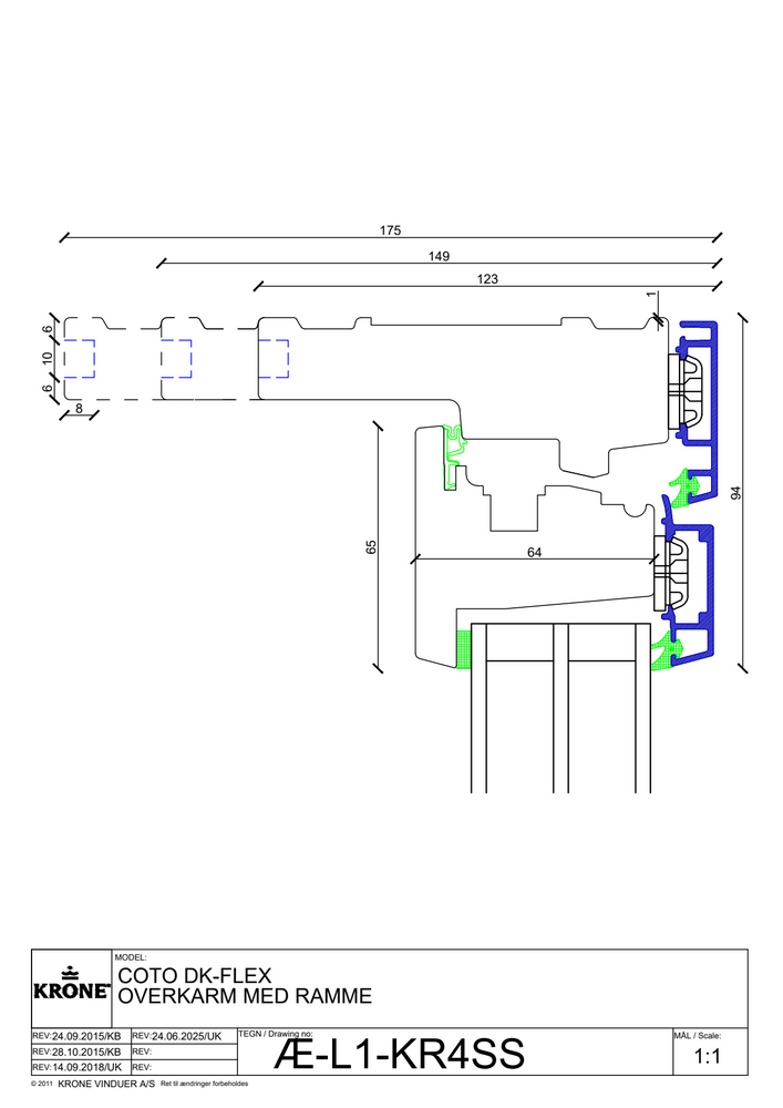 COto DK-FLEX overkarm med ramme