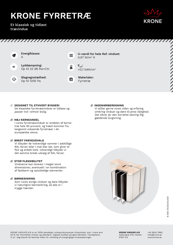 Datablad for KRONE Wood Fyrretræ