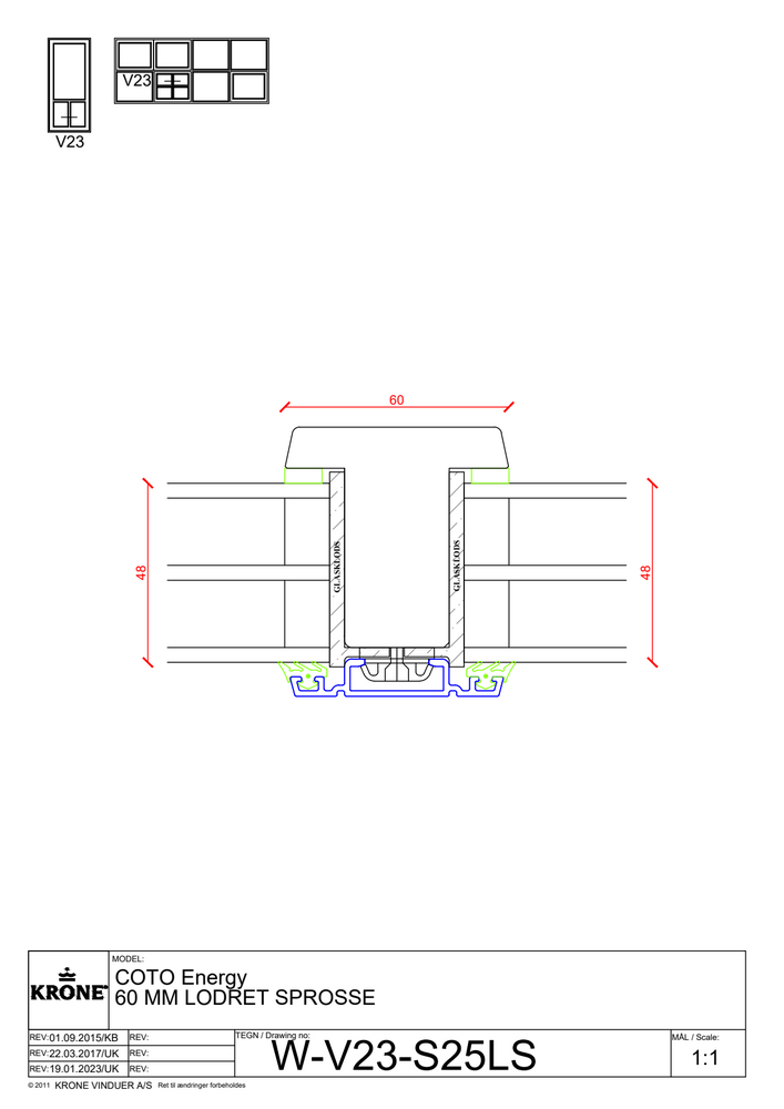 COto Energy – 60 mm lodret sprosse