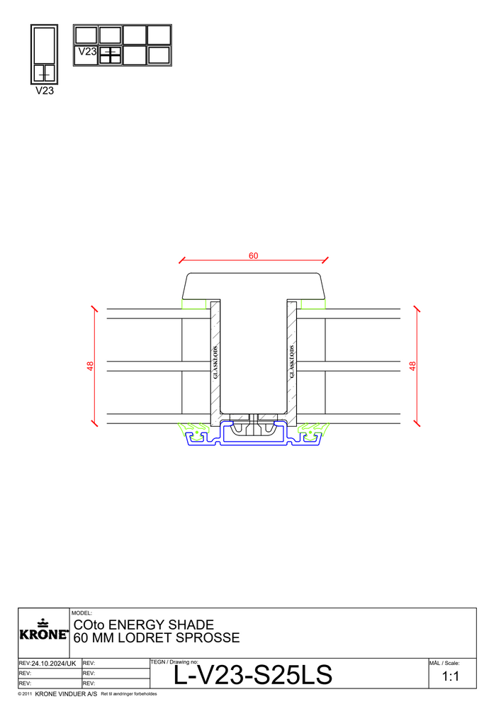 COto62 Energy Shade – 60 mm lodret sprosse