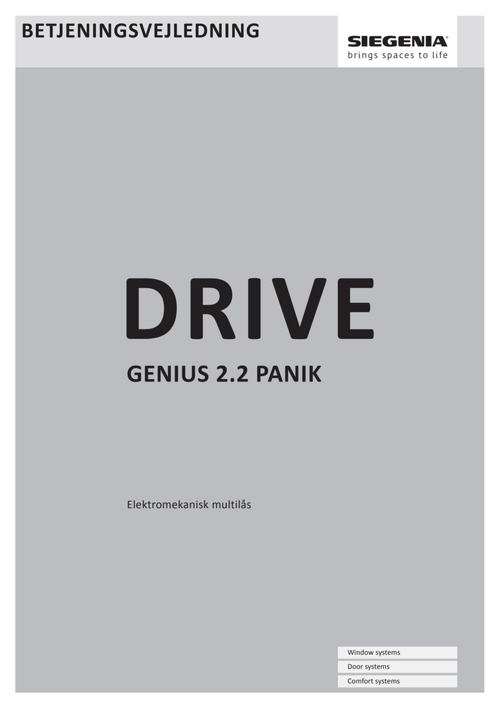 Betjeningsvejledning – GENIUS 2.2 PANIK