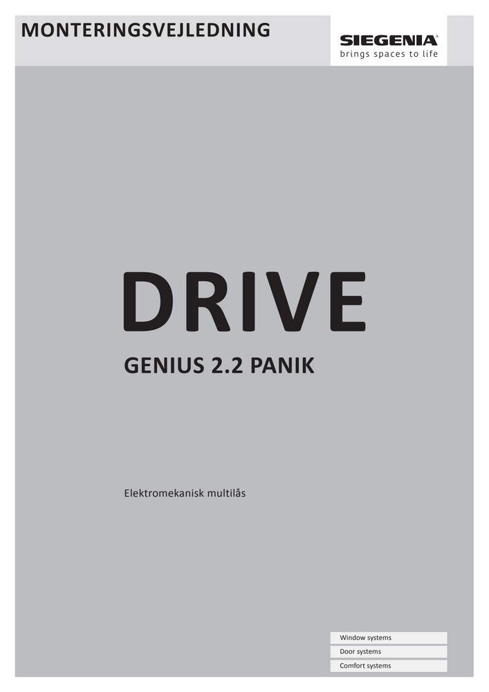 Montagevejledning – GENIUS 2.2 PANIK