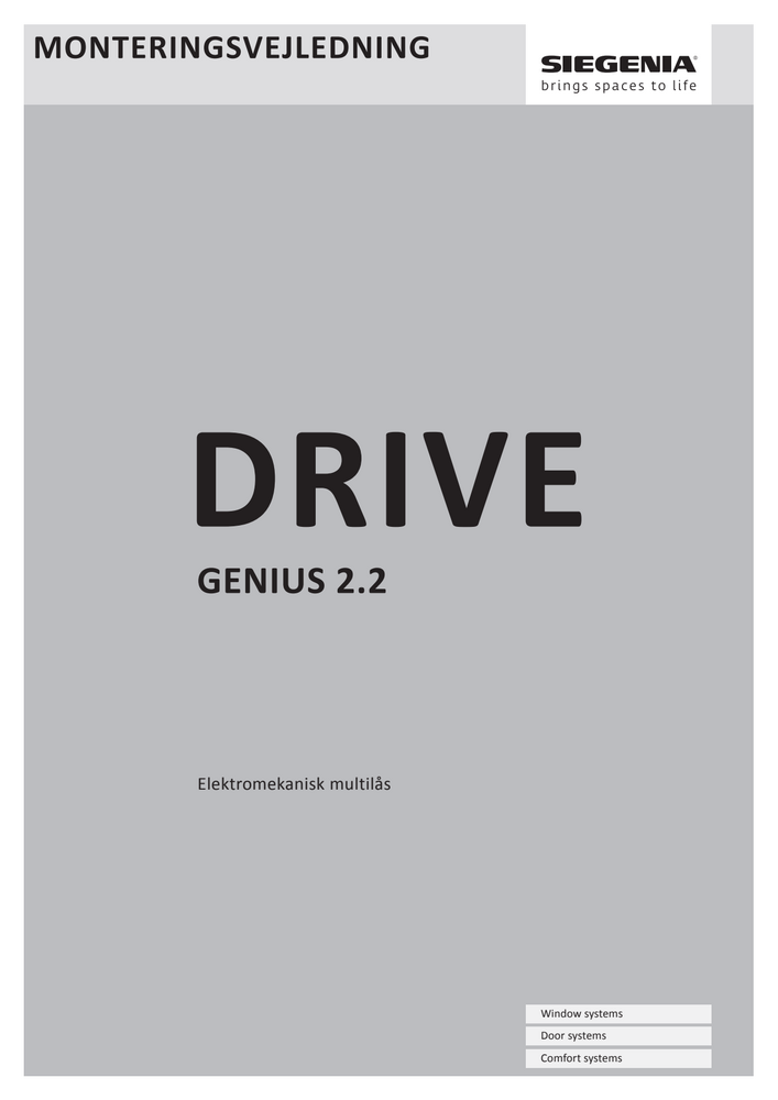 Montagevejledning – GENIUS 2.2 Standard & Comfort