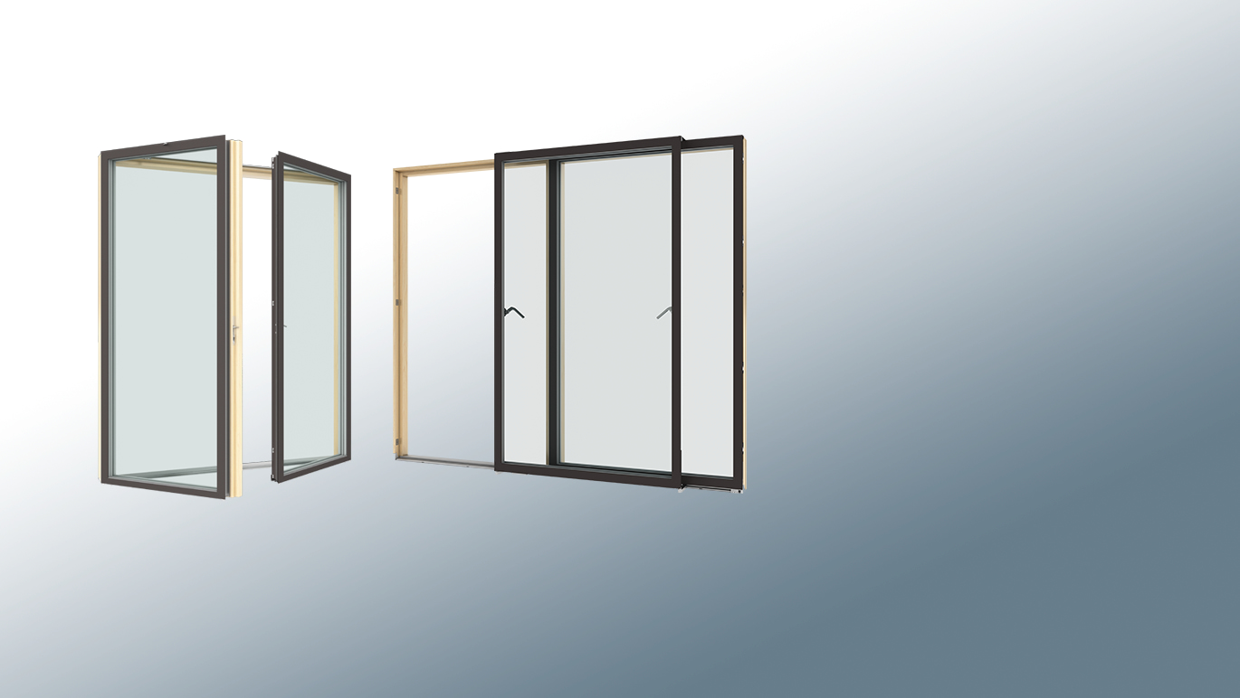 *VELFAC patio doors* in aluminium / wood